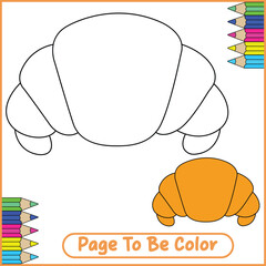 Adorable Croissant Coloring Page Printable