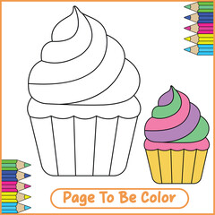 Adorable Cupcake Coloring Page Printable