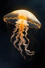 Luminous Jellyfish in the Depths of the Ocean