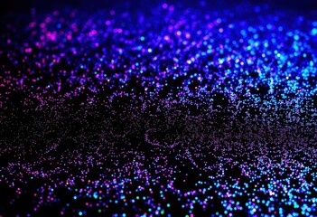 Obraz premium Black surface shimmering with iridescent rainbow neon holographic highlights, color, cosmic