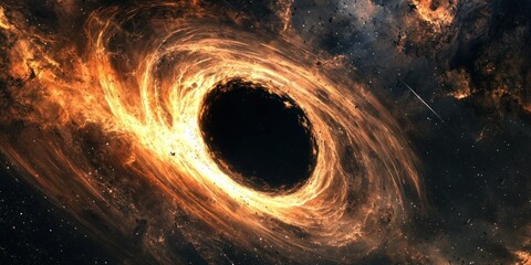A stunning interstellar image capturing the warping of space and time around a black hole