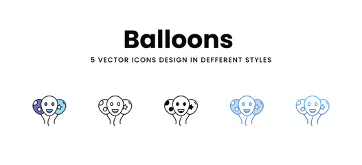 Balloons  vector icons set stock illustration