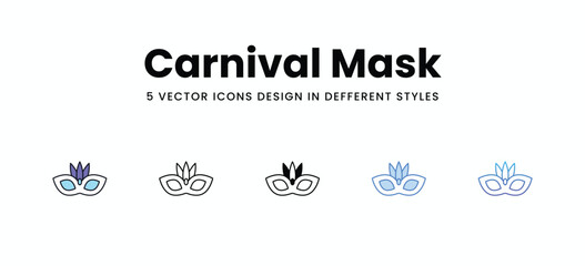 Carnival Mask vector icons set stock illustration