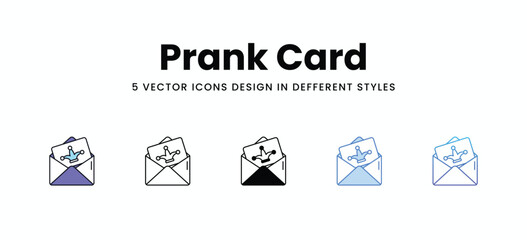 Prank Card vector icons set stock illustration