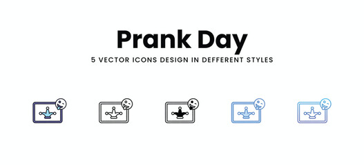Prank Day vector icons set stock illustration