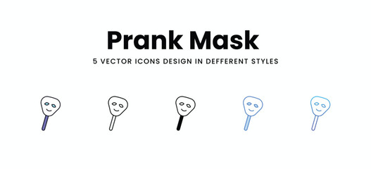 Prank Mask  vector icons set stock illustration