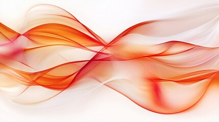 Naklejka premium Abstract Fluid Art with Vibrant Orange and Red Flowing Waves