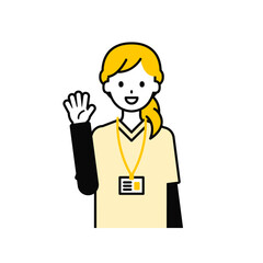 上半身のポーズ_シンプルな介護士の女性02