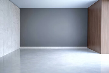 Modern empty room with minimalist design and neutral color palette