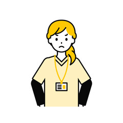 上半身のポーズ_シンプルな介護士の女性15