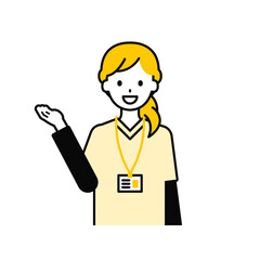 上半身のポーズ_シンプルな介護士の女性17