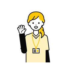 上半身のポーズ_シンプルな介護士の女性02