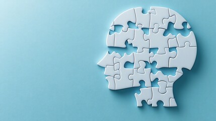 Incomplete head, puzzle pieces