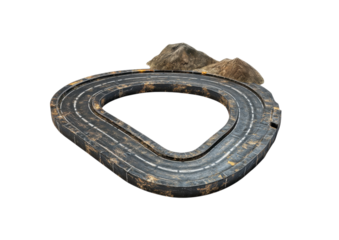 Winding Curved Road with a Smooth Asphalt Surface. Isolated on a Transparent Background