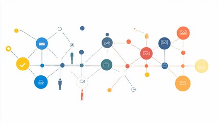 Abstract Technology Network Connecting People and Devices for Communication