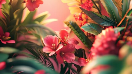 Vibrant Tropical Flower Scene
