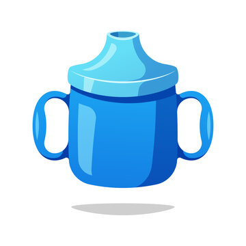 Baby sippy cup vector isolated on white background.
