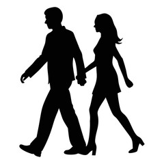 human couple silhouette vector style image