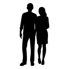 human couple silhouette vector style image
