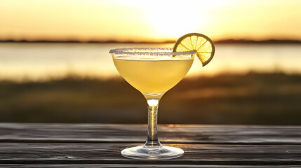 Sunset Margarita Cocktail Beach Relaxation