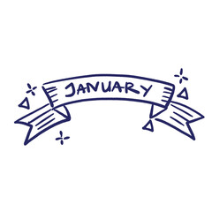 January hand drawn banner