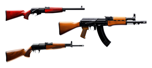 Collection of Hunting and Military Rifles with Wooden Stocks