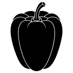 Bell pepper silhouette  vector illustration 
