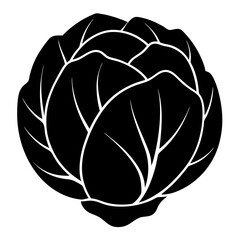 Brussels sprout silhouette  vector illustration 