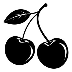 Cherry silhouette vector illustration