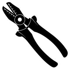 Diagonal cutting pliers silhouette vector illustration