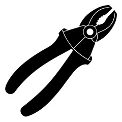 Diagonal cutting pliers silhouette vector illustration