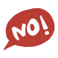 No! Red Speech Bubble with Exclamation