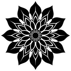 Flower pattern design silhouette vector illustration 