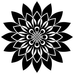 Flower pattern design silhouette vector illustration 