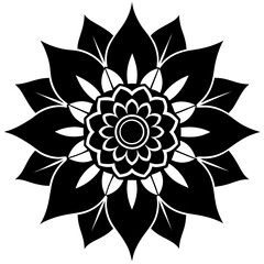 Flower pattern design silhouette vector illustration 