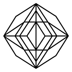 Fototapeta premium Geometric shape and futuristic line art vector illustration 