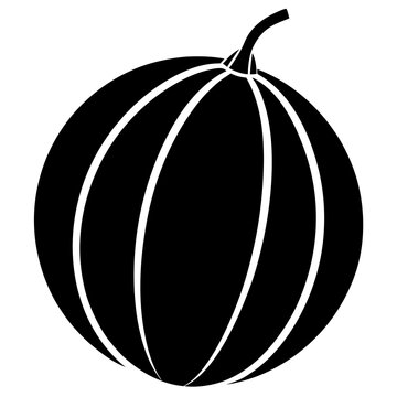 recommend clip art: Honeydew melon fruit silhouette vector illustration 