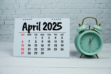 April 2025 annual monthly desk calendar for planning and management