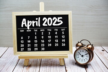 April 2025 annual monthly desk calendar for planning and management
