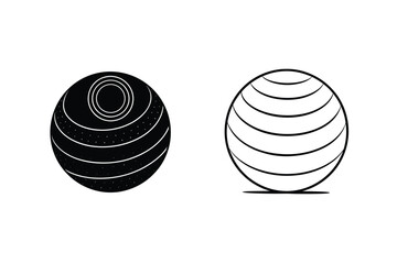 Exercise Ball Icons Fitness, Yoga, Pilates, Stability, Core Strength