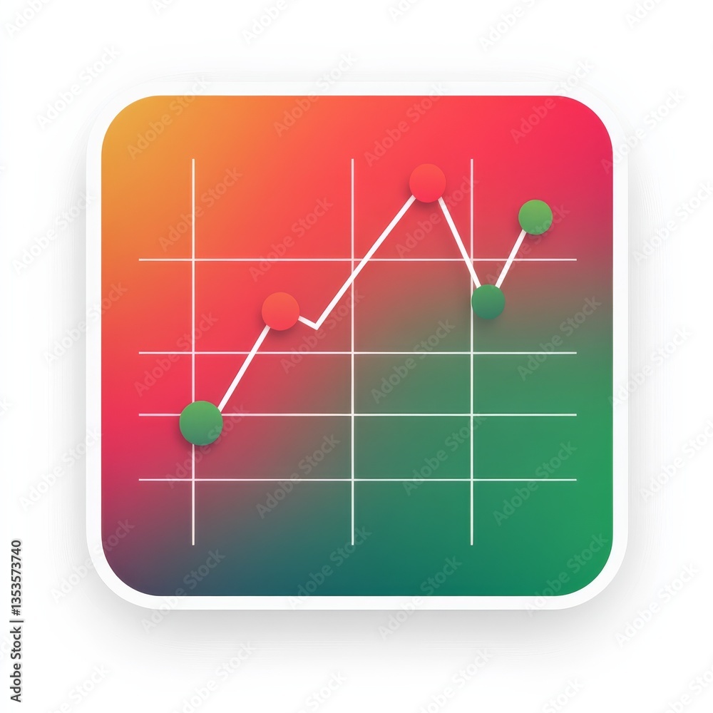 Leinwandbilder data visualization: colorful line graph on gradient background for business and market analysis