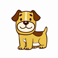 Cheerful Cartoon Dog with Brown Spots