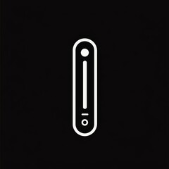 Obraz premium Minimalist White Vertical Slider Icon on Black Background for Volume, Brightness, or Settings Control