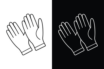 Fototapeta premium Rubber Gloves Icon. Professional Line Drawing for UI & Branding