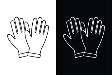 Surgical Gloves Icon. Clean Vector Line Design for Safety & Protection