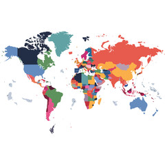 Obraz premium Minimalist Vector World Map with Crisp Borders.