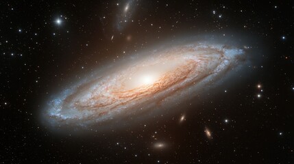 Stunning spiral galaxy in the night sky with bright stars and cosmic dust displaying celestial beauty and wonder