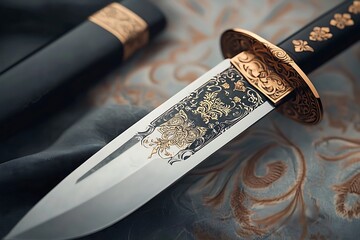 Ornate Dagger for Fabric Background.