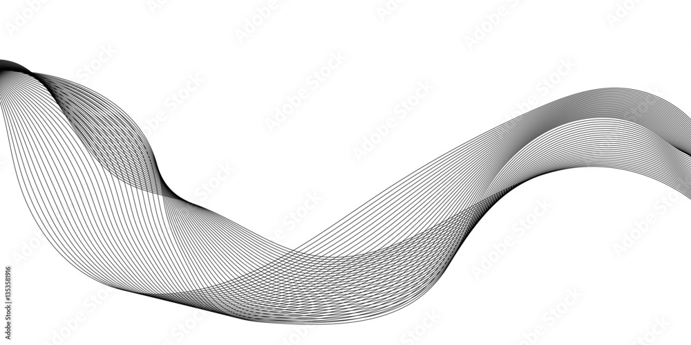 Wall mural abstract wave element for design, geometric border pattern. isolated on white background, abstract w