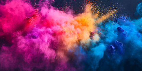 Fototapeta premium Holi Festival Celebration Wallpaper Background for Cultural Events, Joyful Gatherings, or Festive Promotions